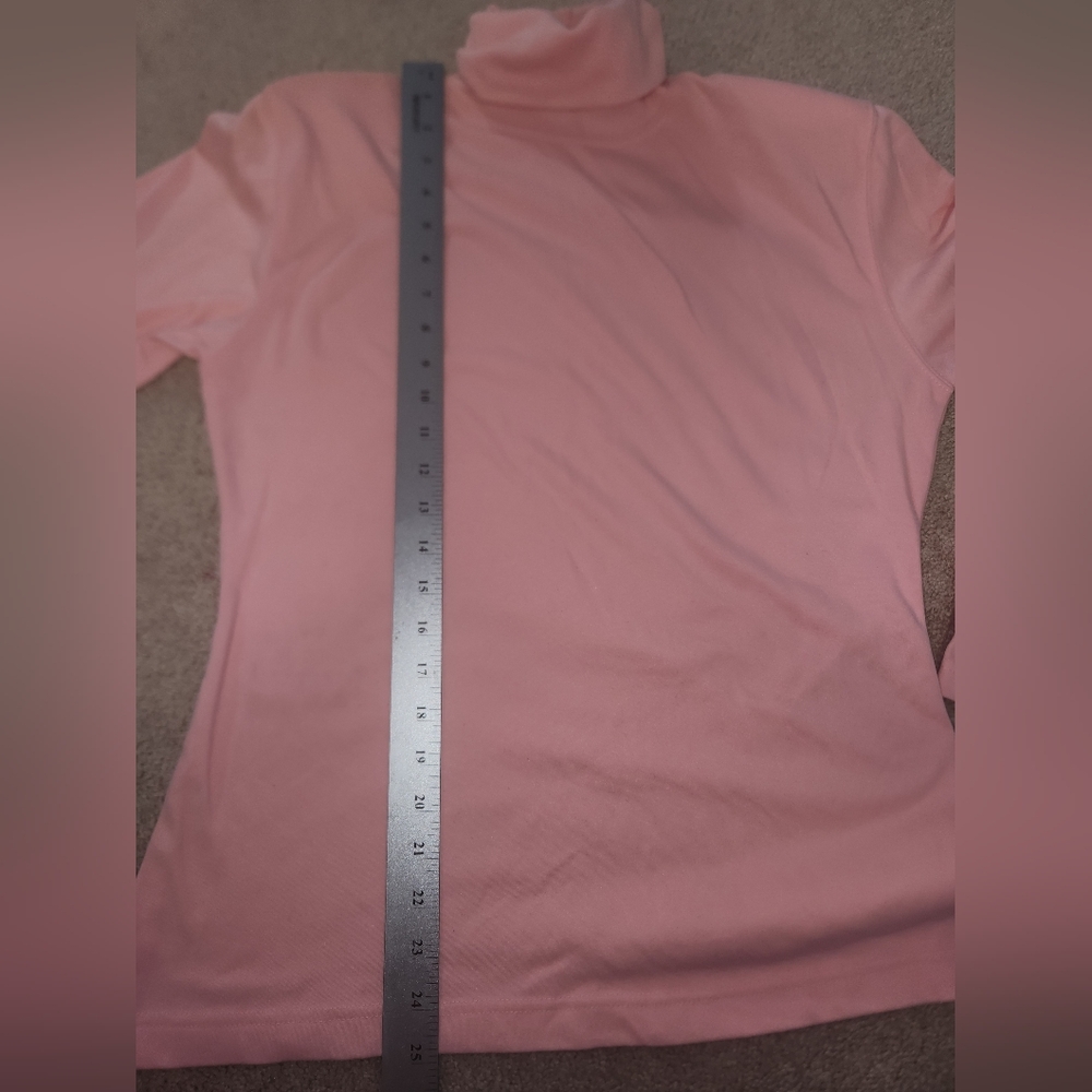 Vintage Paul Harris Womens Medium Pink Turtle Neck With Shoulder Pads - Picture 3 of 8